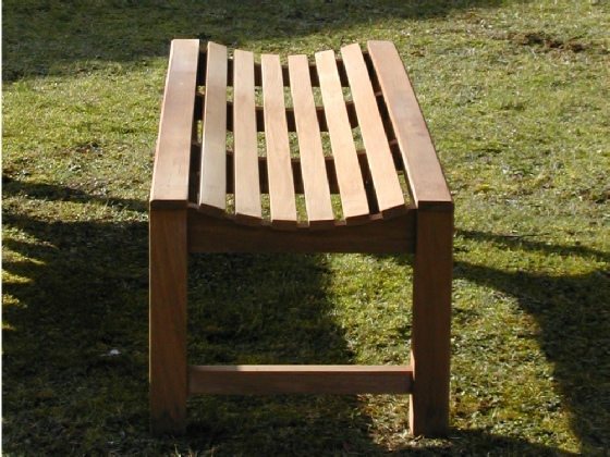 Slatted Backless Bench