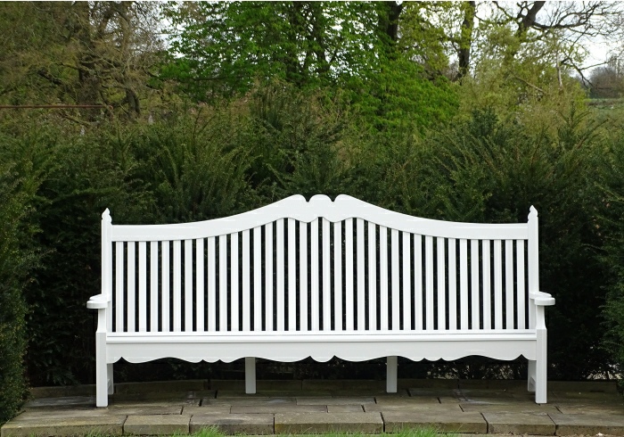 Large Garden Seat - Edwardian Style, a 5 seater seat painted White