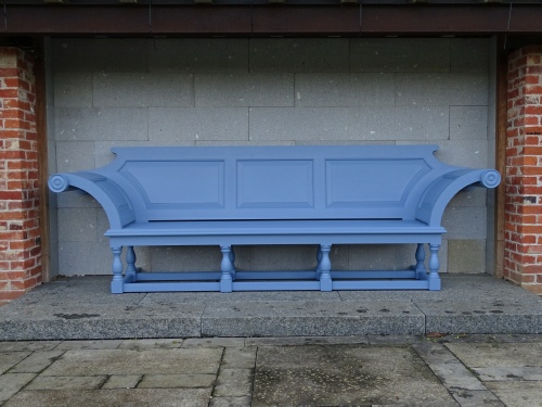Extra Large Seat - Kentian Style, painted Dolphin Blue
