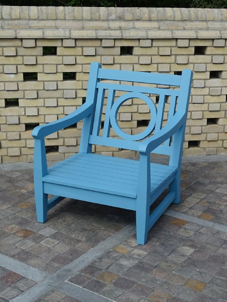 Lounger Chair in Leagrave style painted Cobalt Blue
