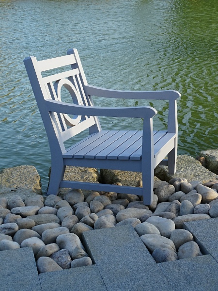 Lounger Chair in Leagrave style painted Jekyll Mist
