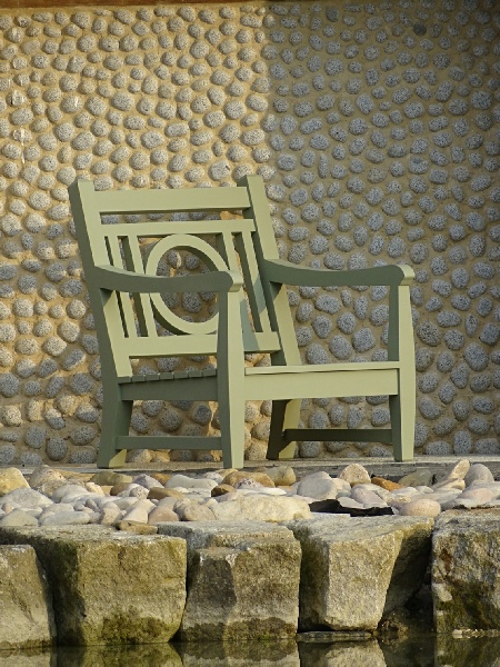 Lounger Chair in Leagrave style painted Lichen Green