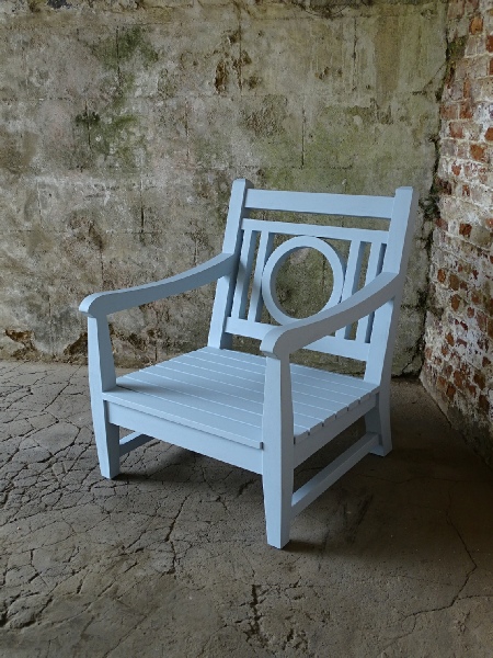 Lounger Chair in Leagrave style painted Palma Grey