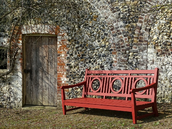 Leagrave 3 Seater Sofa & Lounger Chair painted Bronze Red