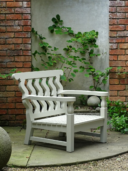 Lounger Chair in Solomonic style paintd Old White