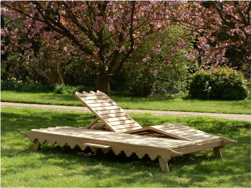 Double Sunloungers - Indian Lattice Style